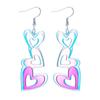 Personalized and Minimalist Niche Illusory Laser Earrings Irregular Love Pendant Long Earrings Hanging Acrylic Earrings