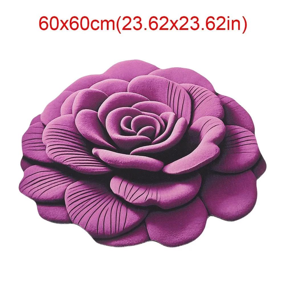 Special-shaped Sunflower Carpet Soft Absorbent Flower Carpet 60x60cm Non-slip Door Gasket for Living Room Tea Table Bedside