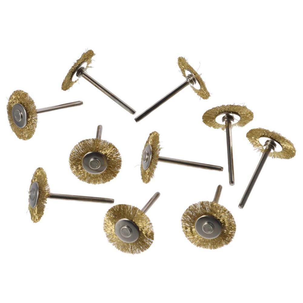 20pcs Brass Wire Wheel Brushes 3*25mm Polish Clean Tools Rotary Tool Brass Wheel Wire Brush  Rust