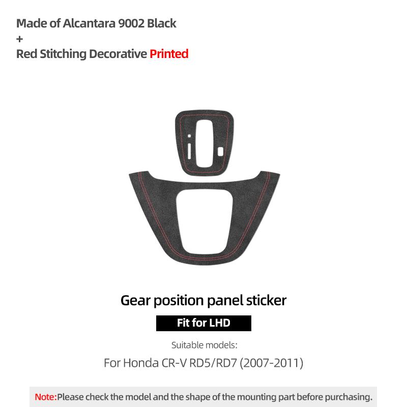 Betterhumz For Honda CRV RD5 RD7 2007-2011 Made of Alcantara Center Console Gear Shifter Trim Stickers Car Interior Accessories