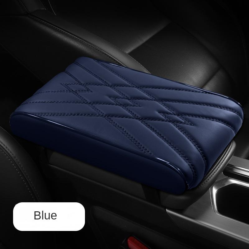 Car Armrest Pad Leather Universal Auto Armrest Cover Wave Embroider Car Armrest Mat Center Console Arm Rest Protection Cushion