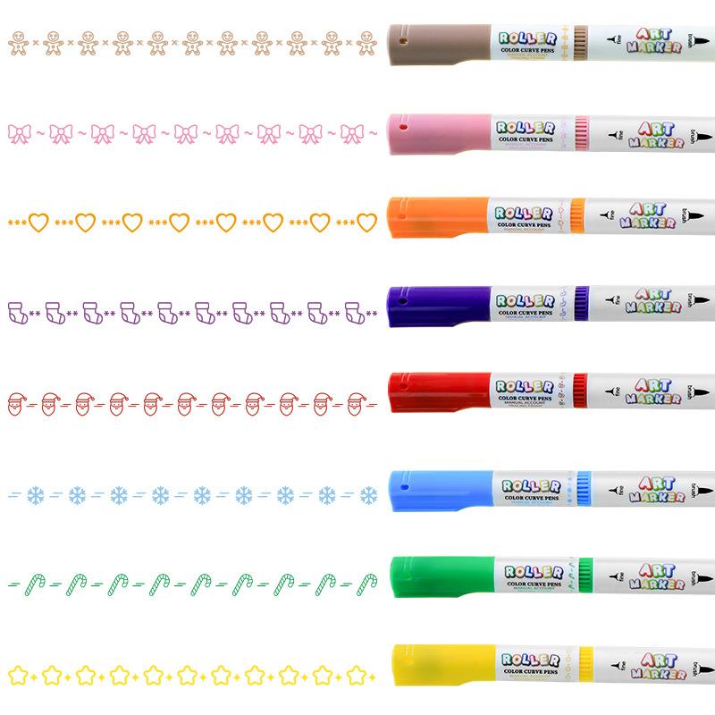 

24 Colors 3-in-1 Colored Curve Pens Planner Pens for Journaling Note Taking Drawing Scrapbook Art Markers Multifunctional Pen