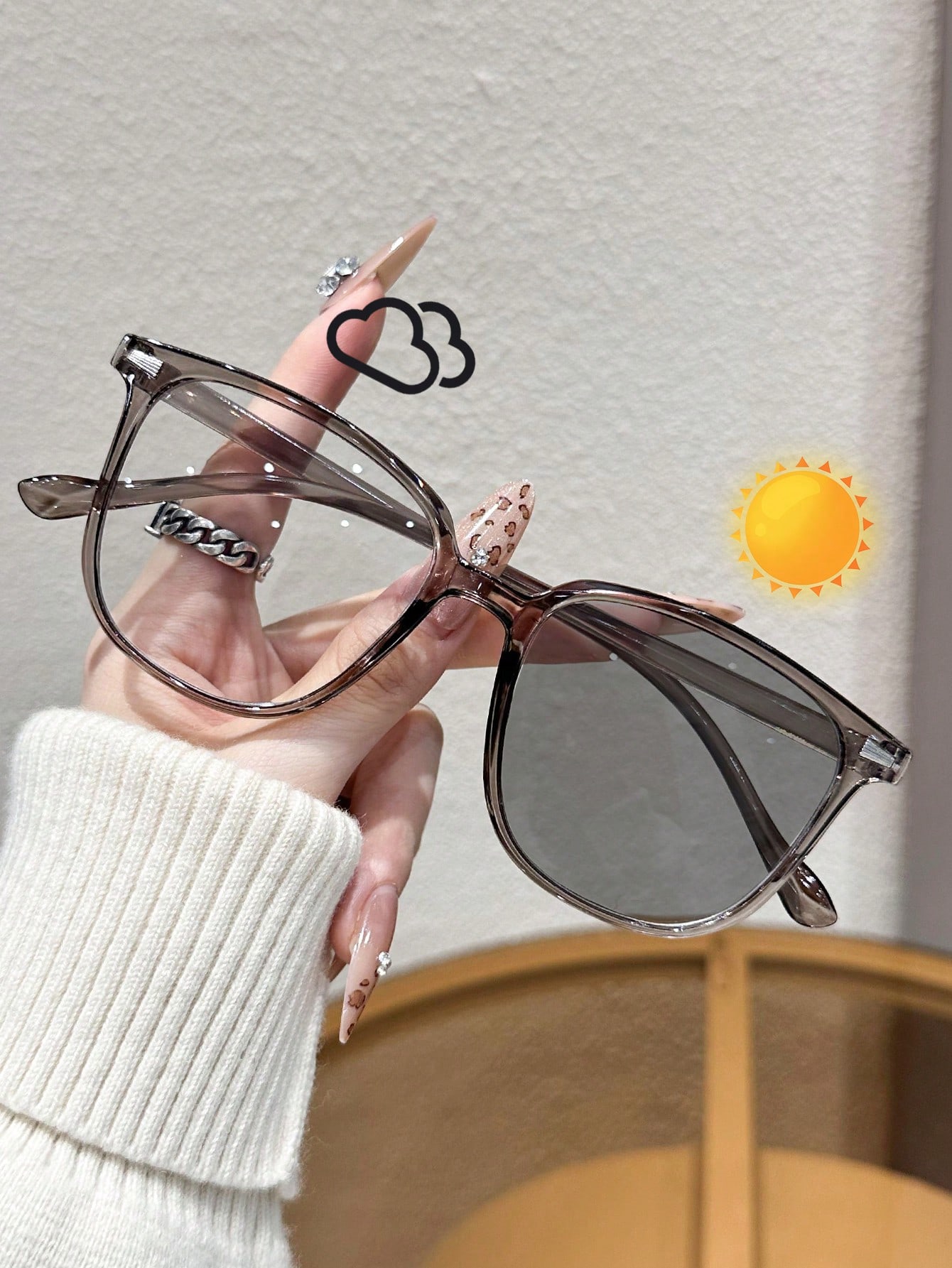 

1 шт. Модные квадратные пластиковые очки-хамелеоны для женщин и мужчин для повседневной жизни, солнцезащитные очки, аксессуары для очков.