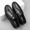 Fashion New Metal Buckle Loafers for Men Brown Business Leather Shoes Soft Soled Casual Walking Moccasin Brand Comfortable Driving Shoes