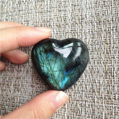 Crystal Labradorite  Stone  Quartz Gemstone Worry Stone Heart Shape