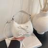 Cute PU Bow Crossbody Bag Single Shoulder Lightweight Leather Handbag Purse Cartoon Mini Shoulder Bag Students