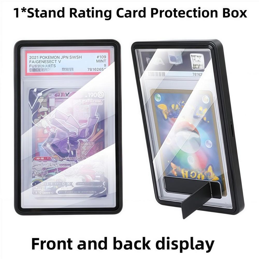 2-in-1 PSA/CGC Graded Card Protective Box Transparent with Stand Metal Magnetic Case Double-sided Glass UV Protection