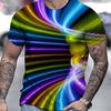 New Summer Men's Fashion T-shirt Personality Vortex Printed Men's T-shirt Top