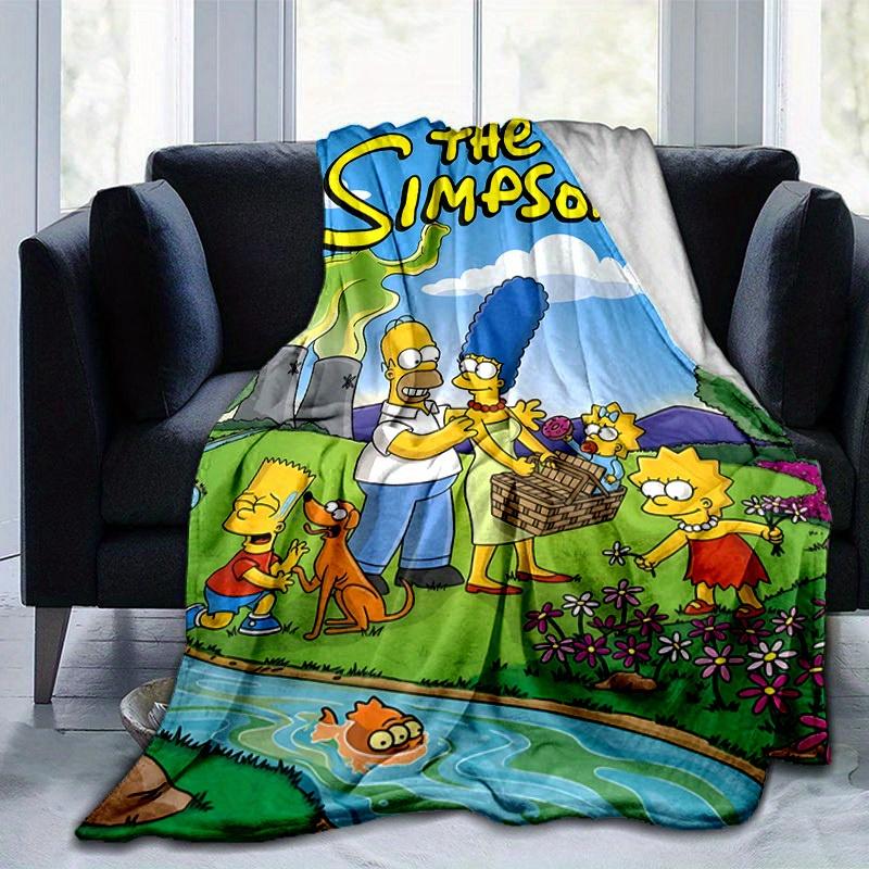 Die Simpsons Cartoon Decke, Kurzer Plüsch Niedliche Warme Decke, Wohnzimmer Heimdekoration Sofa Vier Jahreszeiten Reisen