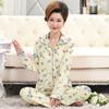 High-end Floral Imitation Cotton Pajamas for Women's Spring and Autumn New Long-sleeved Trousers Large-size Set Medium Loungewear