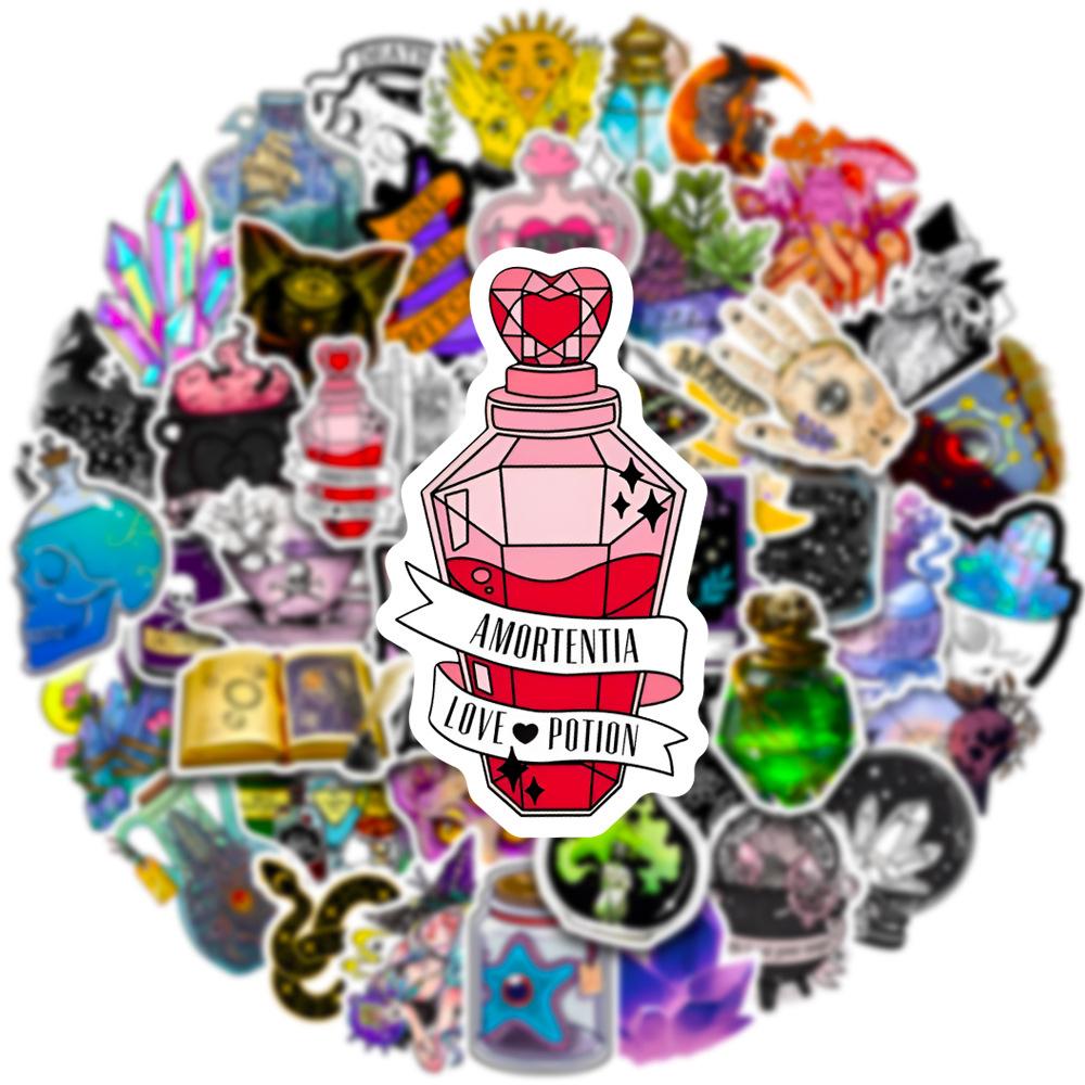 10 30 50Pcs Cool Art Gothic Magic Apothecary Witch Crystal Stickers Skateboard Motorcycle Car Laptop Funny Sticker Decal Kid Toy