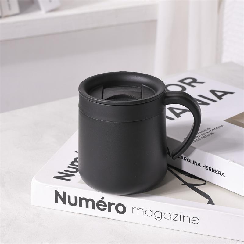 304 Stainless Steel Double-Layer Insulated Cup, Office Mug, Personal Coffee Cup with Lid, Vacuum Insulated, 360ml