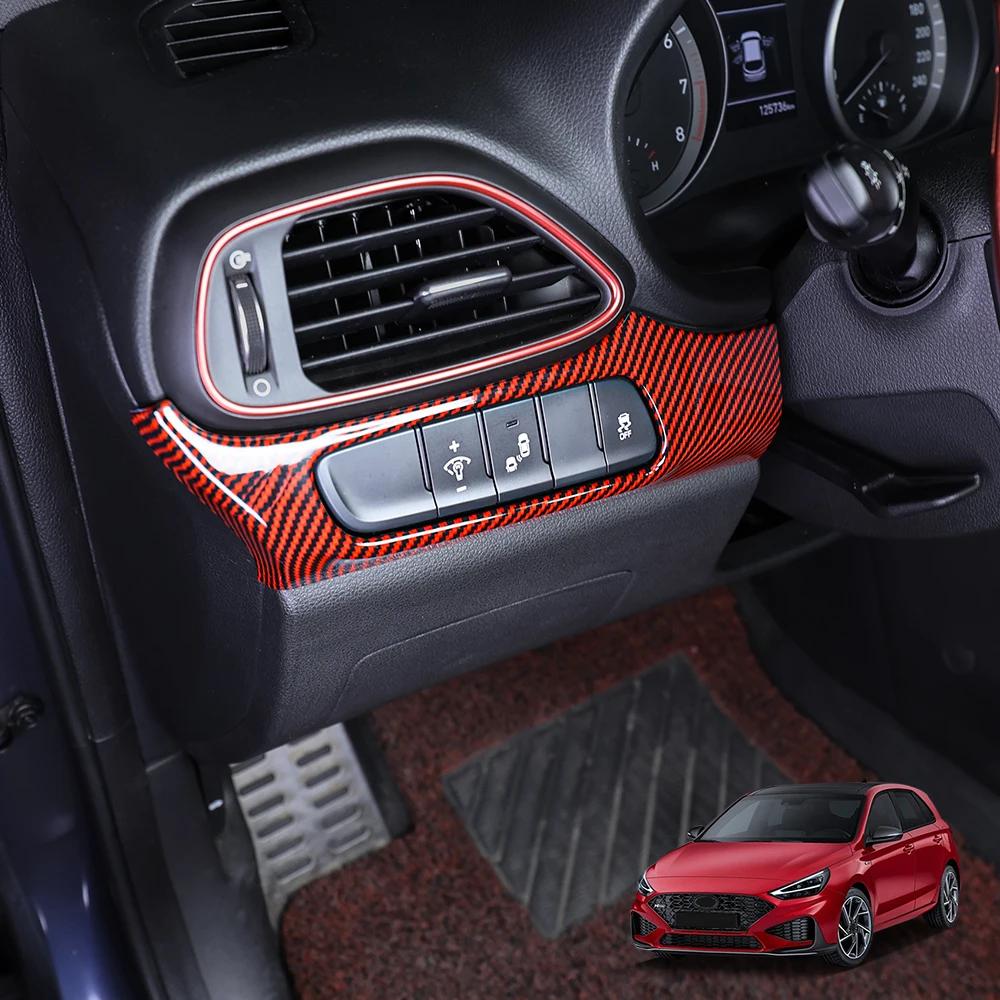 LHD/RHD For Hyundai I30/I30 N 2017-2025 Car Tuning Carbon Fiber Headlight Adjustment Switch Button Cover Trim Accessories