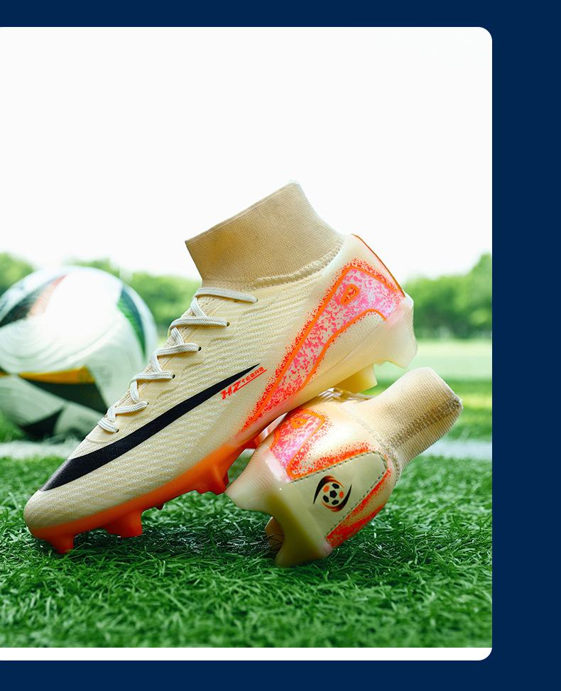 

Новые высокие футбольные бутсы для мальчиков и девочек AG длинные ногти Кубок мира TF сломанные ногти трава трава тренировка 39 оранжевый