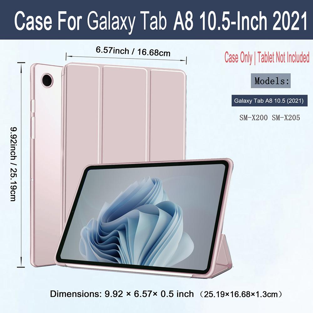 Case for Samsung Galaxy Tab A8 10.5-Inch 2022 (SM-X200/X205/X207), Slim Lightweight Stand Tablet Cover with Auto Wake/Sleep