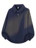 Men's Air Layer Polo Hoodie - Solid Color, Loose Fit, Long Sleeve Top (Autumn 2026)