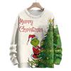Ladies' Fashionable Casual Long Sleeved Christmas Cute Printed Round Neck Knitted Yarn