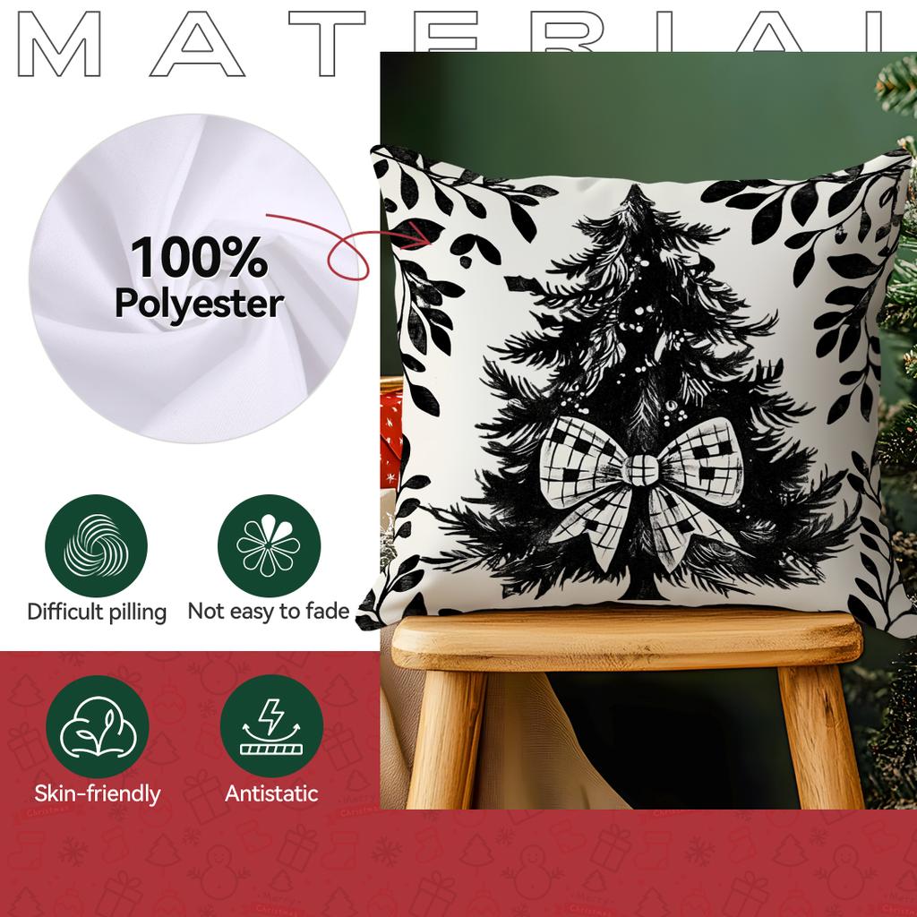 Christmas Tree Pillowcase Bedroom Sofa Cushion Cover 100% Polyester Living Room Cushion Pillowcase Home Decor