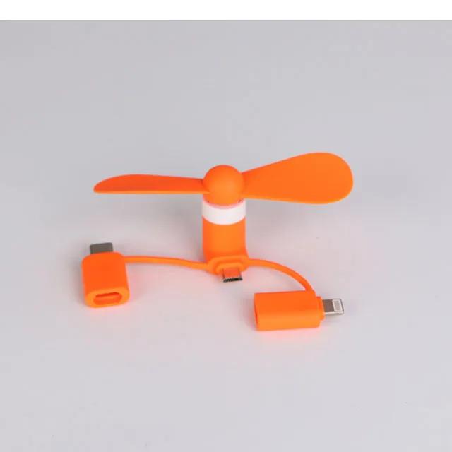 3 IN 1 Travel Cell Phone Mini Fan Cooling Cooler for Android Type-c Micro USB Table Fan Fan Portable Rechargeable Handheld Fans