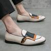 Men's Large Size Slip-on Leather Loafers - Size 48 Trendy Pull-on Driving Shoes