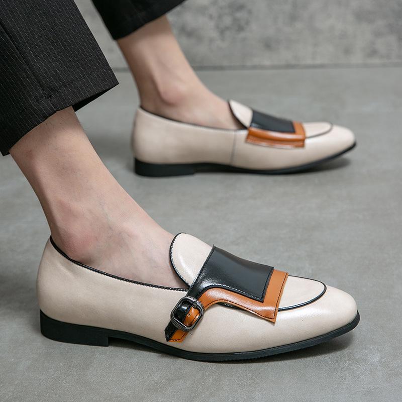 Men's Large Size Slip-on Leather Loafers - Size 48 Trendy Pull-on Driving Shoes