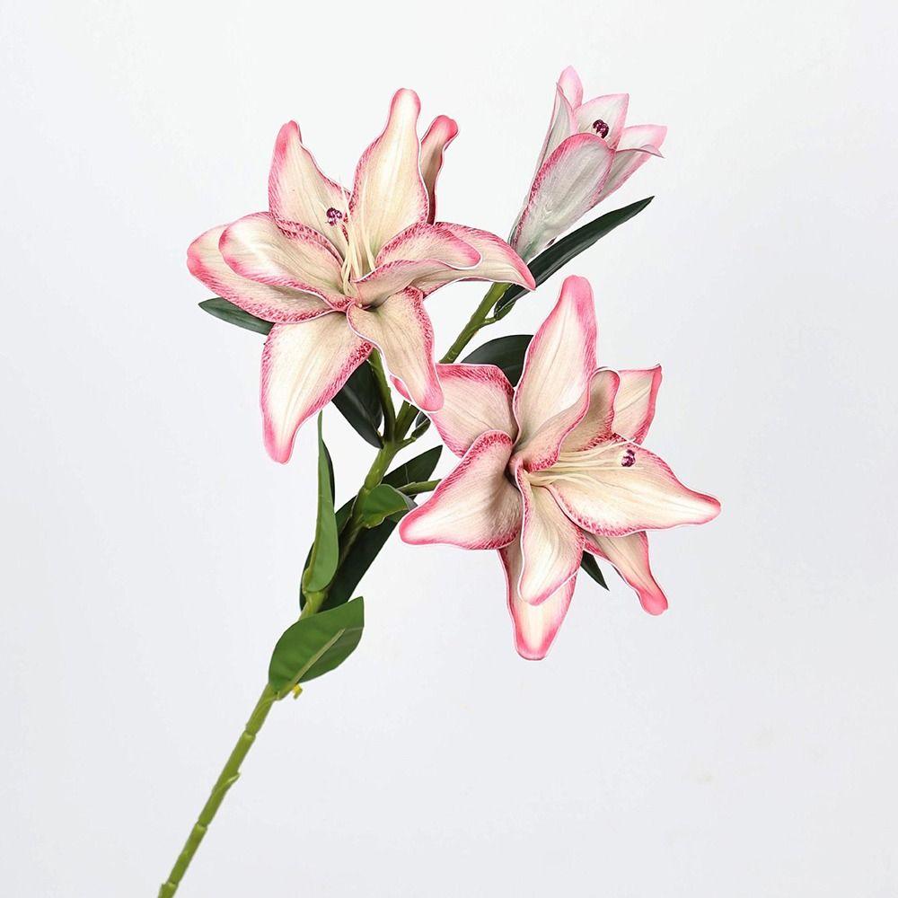 Multicolor Lily Artifiical Flowers Double Layers Simulation Flowers  Home Decoration