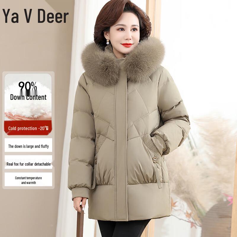 

Yalu Women s Thickened Down Jacket with Fox Fur Collar 3XL