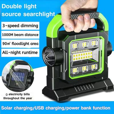 Outdoor-Strom-Hub & 360°-Campinglaterne - Solar-/USB-Aufladung, Superhell, Magnetische Basis, für Mehrtageswanderungen, Angeln, Notfälle
