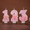 M-Modern-Number Cake Decorating Candles Cute Pink Bow Baby Girl Birthday Cake Topper Decoration Party Supplies 0-9 Digital Candl