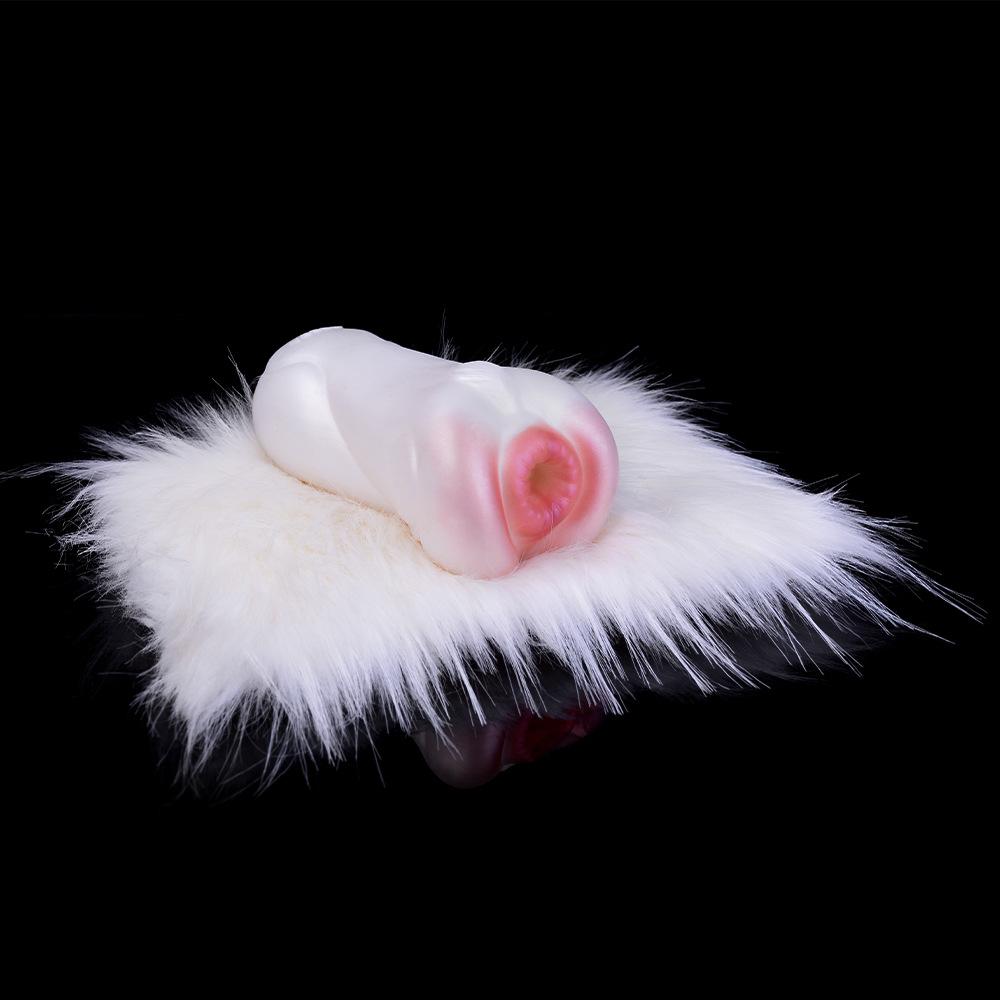 Masturbators for Men Sex Dolls White Fluffy Single Channel Manual 550g 12-15cm Alien Jet Cup Adult Sex Products Penis Exercise