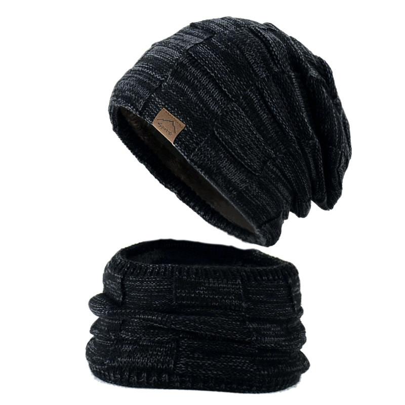 Knitted Hat And Scarf Set For Winter Warmth With Windproof Neck Protection For Casual And Fashion Use