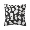 Halloween Horror Orange Ghost Pattern Pillowcover Decoration Cushions Cover Throw Pillow Case for Living Room Double-sided