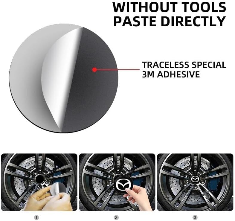 Mazda Wheel Center Cap Emblem Sticker Mazda Car Hub Cap Wheel Cover Tester CX-3/CX-4//CX-5/CX-8/Atenza/Axela/Demio