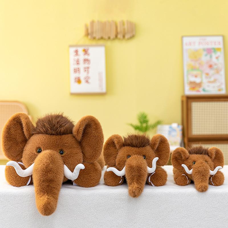Peluche Mammouth en Tissu à Poil Court pour Anniversaire d'Enfant et Collectionneurs