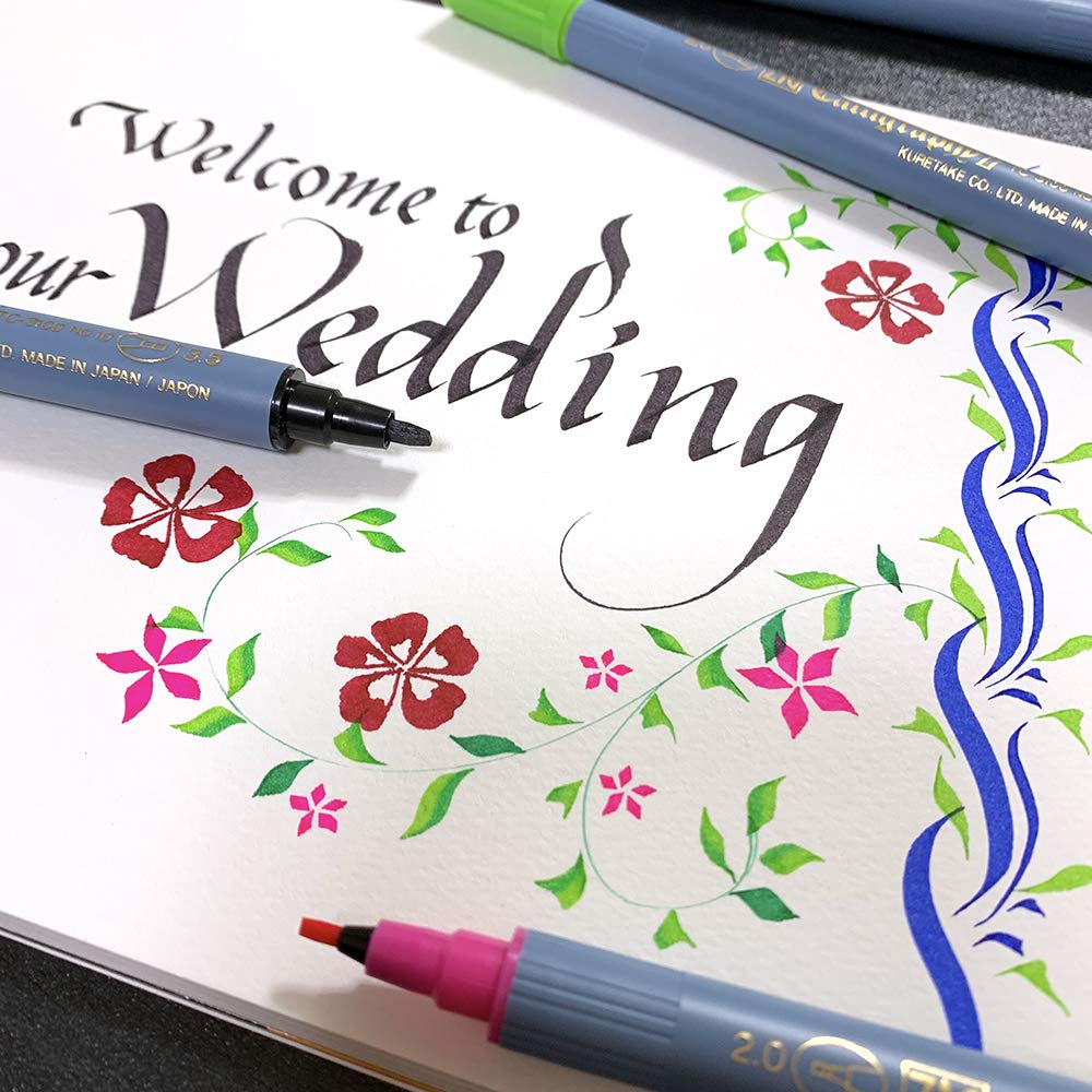 Kuretake ZIG Calligraphy II 6-Color Water-Based Pen Set TC-3100/6V