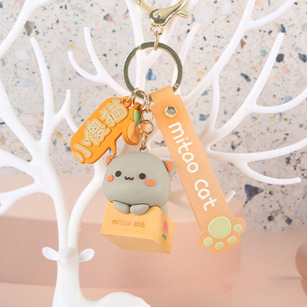 

Car Key Holder Cute Mitao Cat Keychain Trinket Cartoon Cat Keyring Backpack Accessories