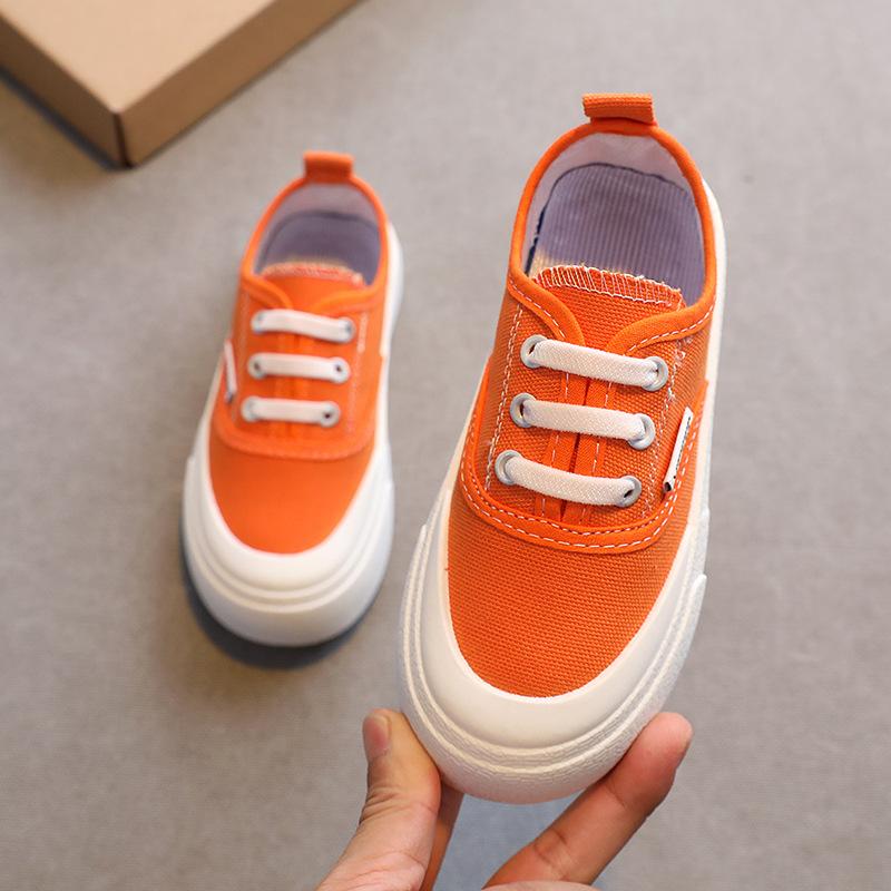 Children Sport Canvas Shoes Boys Casual Shoes Girls Soft Sole One-legged Cloth Fashion Student Single Shoes Flats