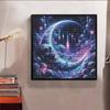 Diamond Painting Kit Glowing Moon Celestial Galaxy Pattern DIY Full Drill Canvas Art Relaxing Handmade Gift for Craft Lovers