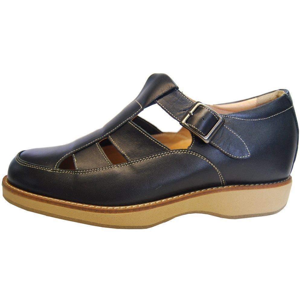 Secretul pantofilor fabricat în 24 cm [Industria Kitajima] Sandale, pantofi, casual, Japonia, respirabili, nu sufocă, măresc înălțimea, piele de vacă, lați, curea de 5,5 cm,