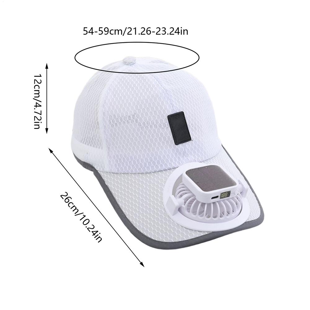 

Fan Baseball Hat For Men Sun Protection Baseball Hat With Solar Fan Breathable UV Block Sunhats For Beach Fishing Golfing білий