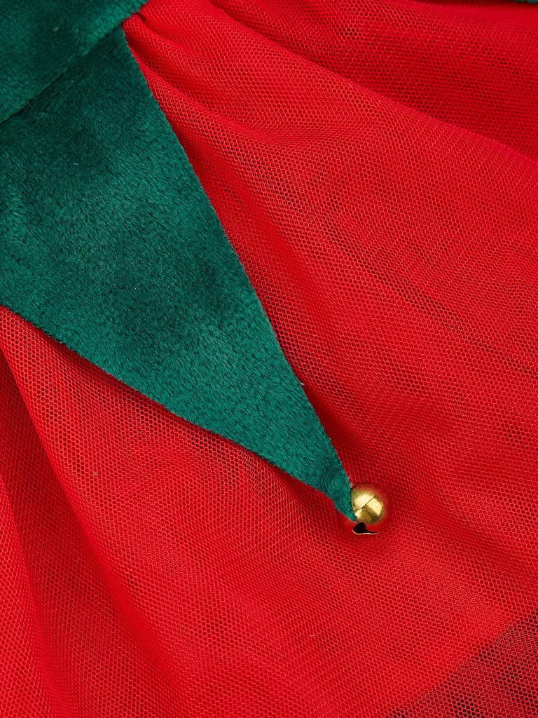 Christmas Puppy Dresses Dog Dress      with Bowknot Puppy Clothes Tulle and Small Bell Doggie Xmas Party Pet Cat Warm Clothes Ap