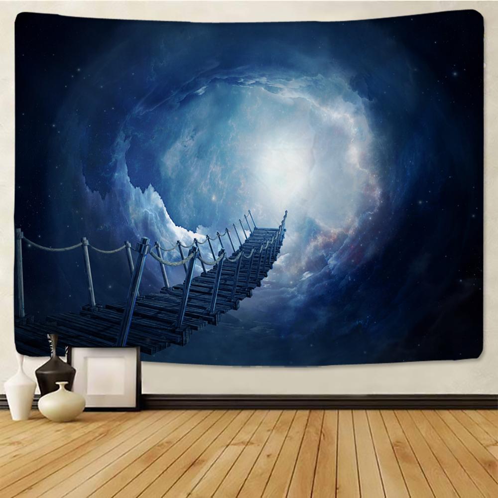 Space Time Cave Tapestry Wall Hanging Whale Sunset Peak Psychedelic Magic Witchcraft Science Fiction Bohemian Decor
