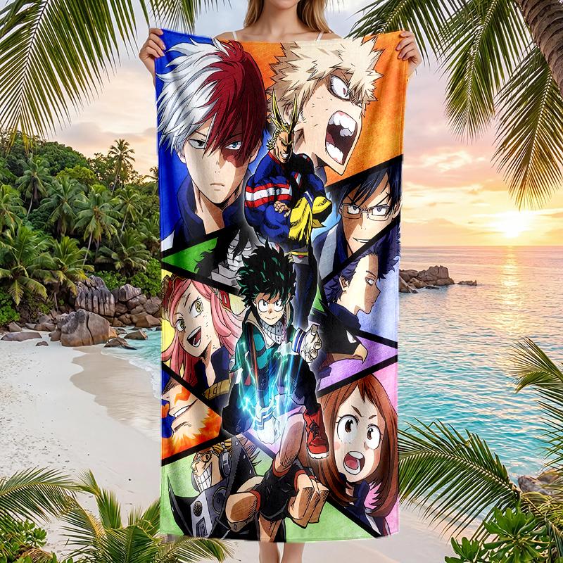 Hero Academia Fashion Beach Towel: Ideal for Summer Adventures Soft, absorbent and quick drying suitable for swimming and bathing