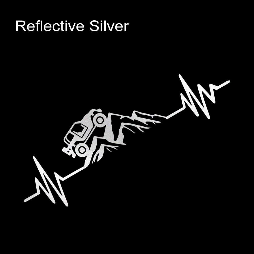 

Reflecitve Heartbeat Off Road Mountain Climb Graphics Car Sticker Vinyl Decor Decal 4x4 Truck Auto Windshield Bumper Decoration серебро белый