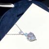 Musla 100% Pure 925 Sterling Silver Necklaces For Women Pave Aaa Zircconia Love Heart Shape Water Drop Pendant Fine Jewelry
