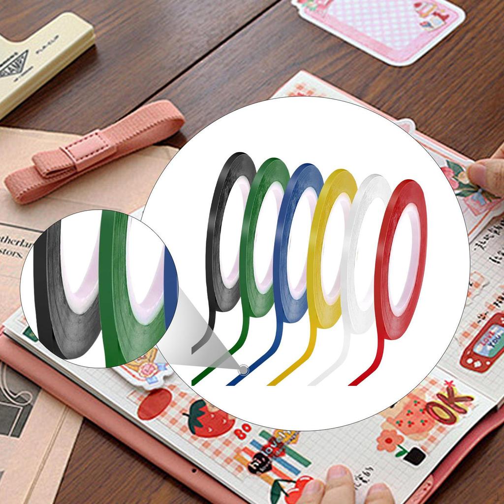 6Pcs Whiteboard Tape Pinstripe Tapes for Dry Erase Board Self Sticky Electrical Graphic Kids Art