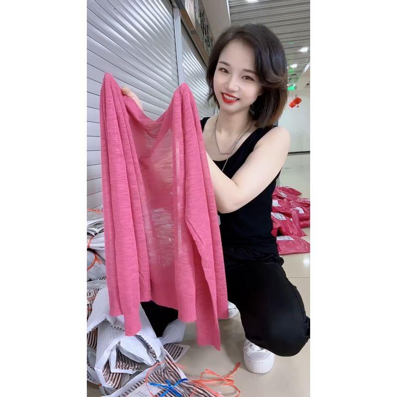 

Элегантная верхняя одежда с V-образным вырезом и длинными рукавами, слегка прозрачный вязаный кардиган Rose Red All yards