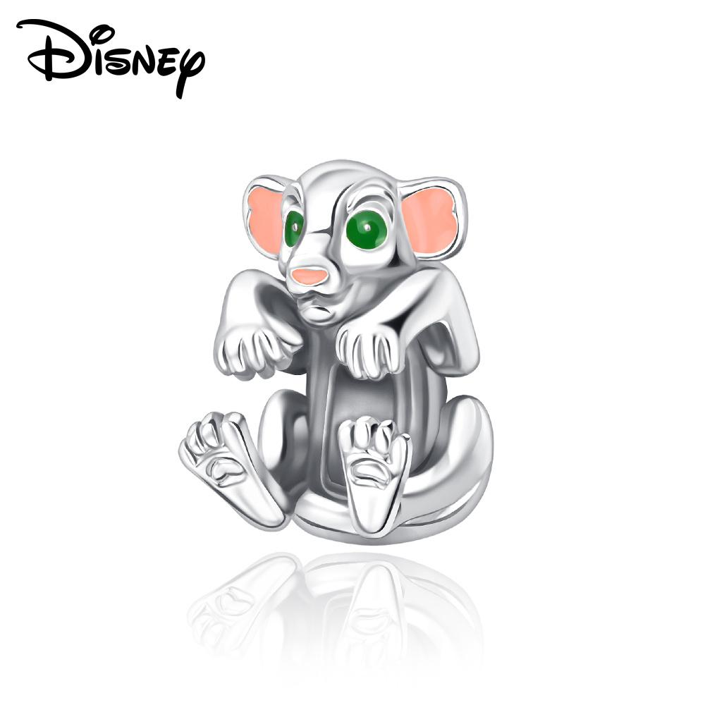 Disney 925 Silver Mickey and Flower Fairy Pendant Beads Suitable for Girls To DIY Original Bracelets Fashion Gifts