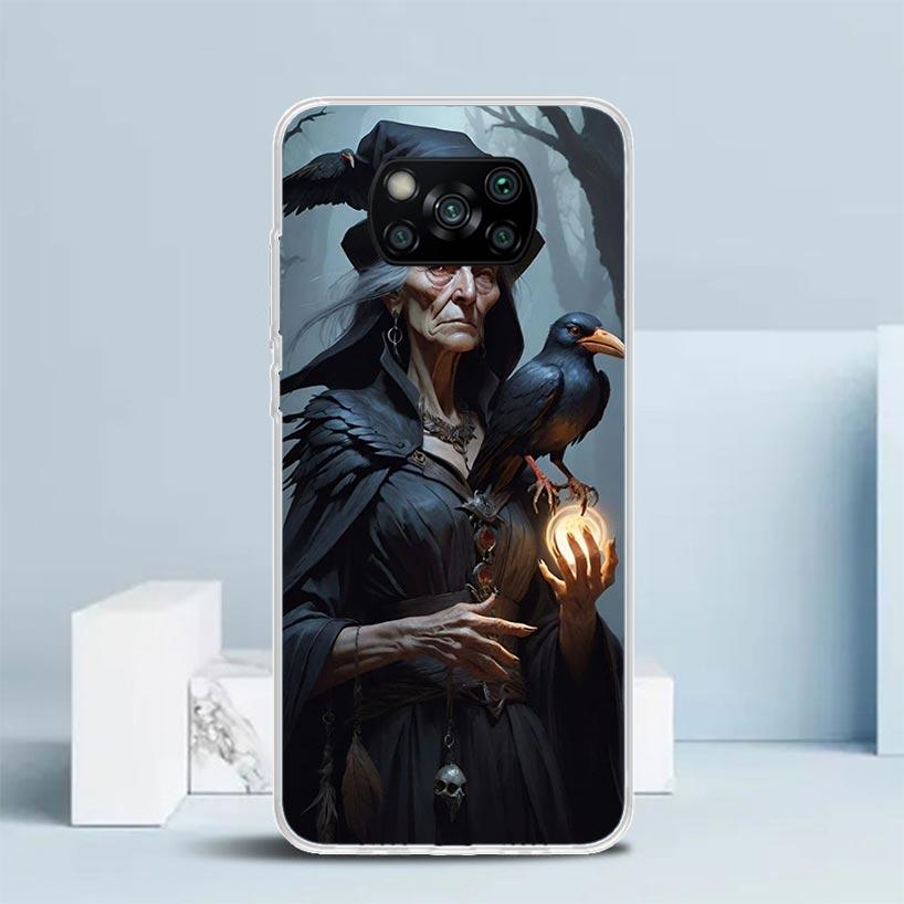 Halloween Moon Witch Horror Soft Cover for Xiaomi Poco F7 Ultra X7 X6 X5 Pro M7 Phone Case Redmi 15 15C 13 13C 12 12C 10 10C Pri