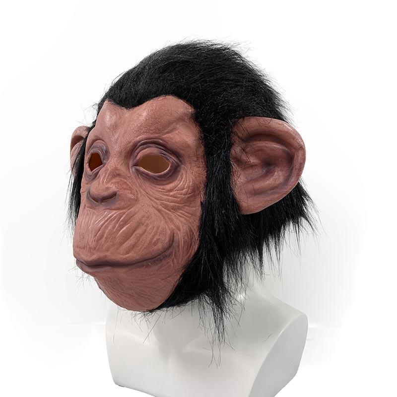 Limited time promotion Full-head latex big-eared monkey mask Plush realistic Halloween performance funny animal headgear